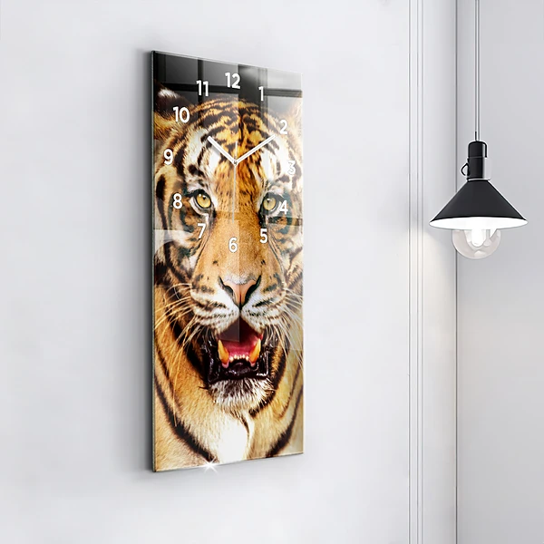 Vertikale Uhr mit motiv Tiger - wildes Auge
