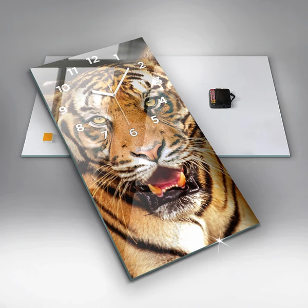 Vertikale Uhr mit motiv Tiger - wildes Auge