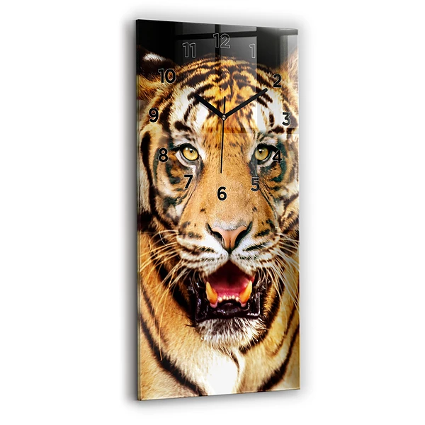 Vertikale Uhr mit motiv Tiger - wildes Auge