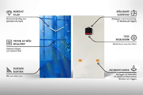 Vertikale Uhr mit motiv Fliegende Insel Wasserfall