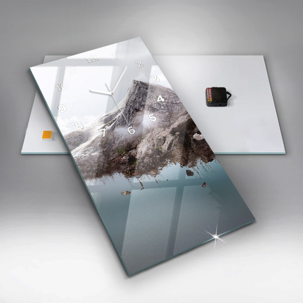 Vertikale Uhr mit motiv Fliegende Insel Wasserfall