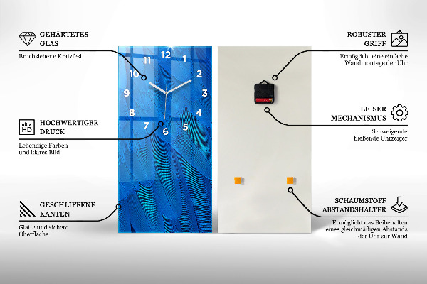 Vertikale Uhr mit motiv Fliegende Insel Wasserfall