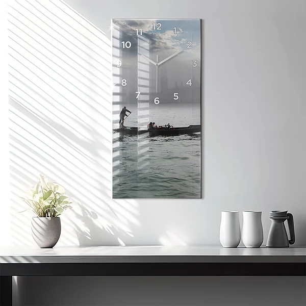 Vertikale Uhr mit motiv Venedig Gondel