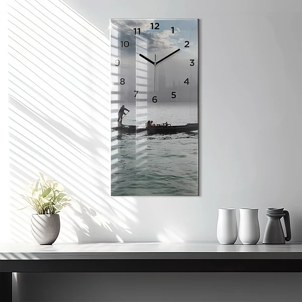 Vertikale Uhr mit motiv Venedig Gondel