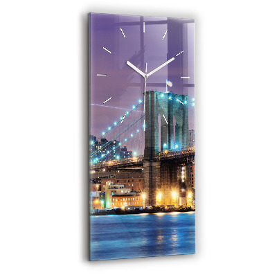 Vertikale Uhr mit motiv Brooklyn Bridge und East River