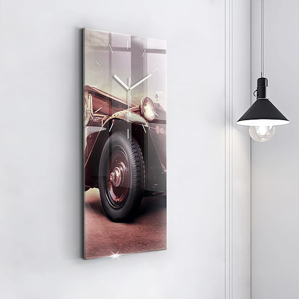 Vertikale Uhr mit motiv Oldtimer