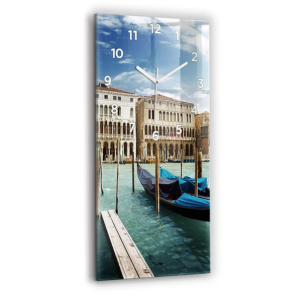Vertikale Uhr Gondeln Venedig Italien