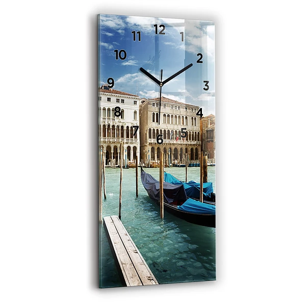 Vertikale Uhr Gondeln Venedig Italien