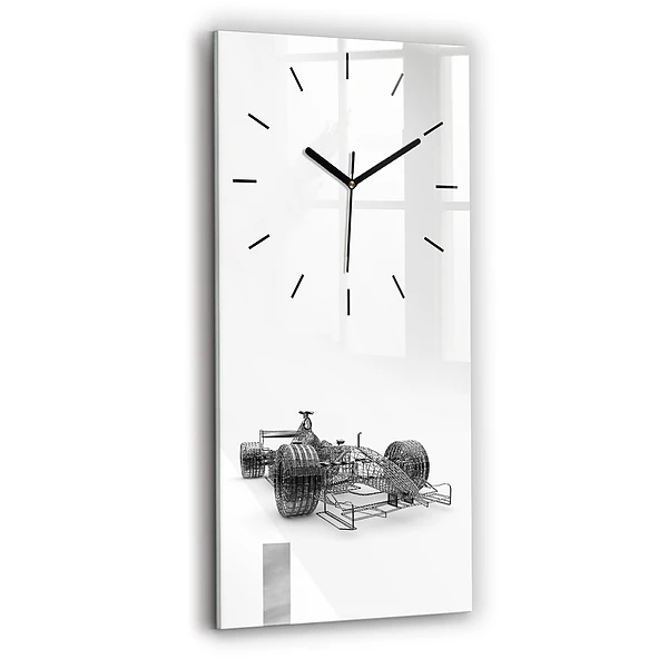 Vertikale Uhr mit motiv Aufbau des F1-Wagens
