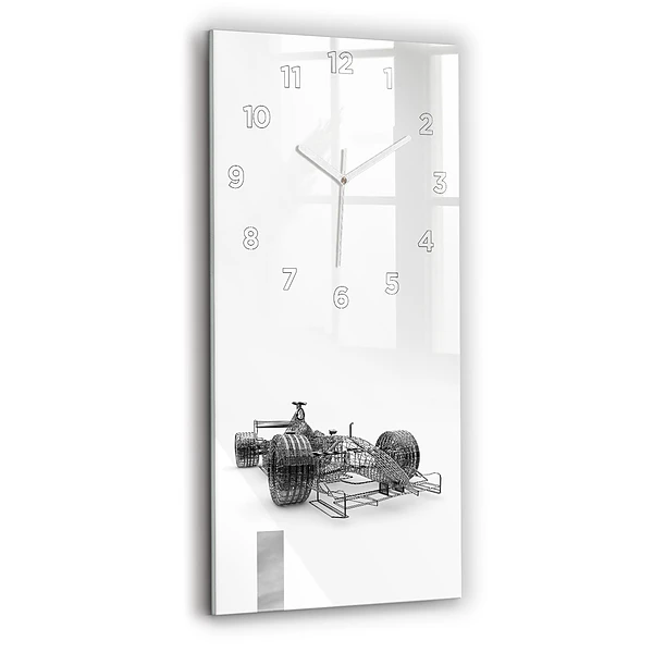 Vertikale Uhr mit motiv Aufbau des F1-Wagens