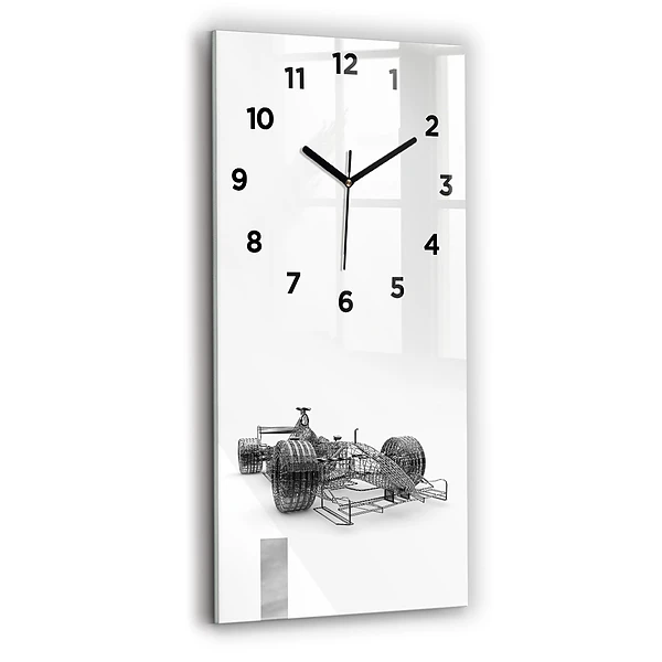 Vertikale Uhr mit motiv Aufbau des F1-Wagens