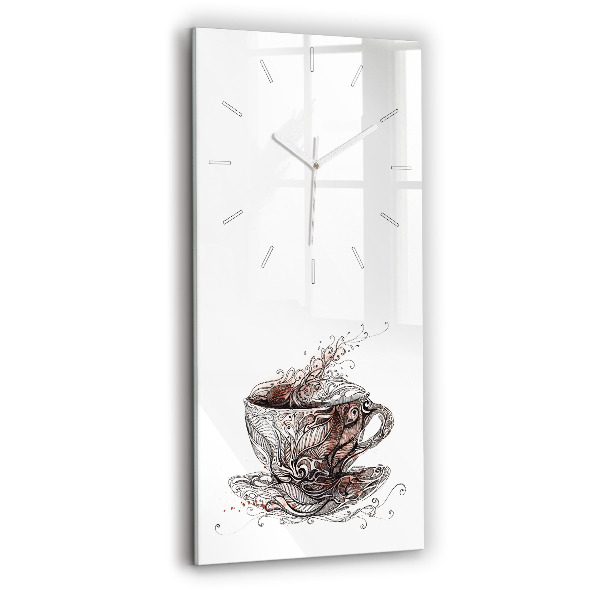 Vertikale Uhr Tasse Kaffee