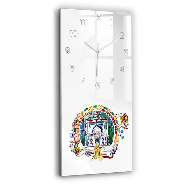 Vertikale Uhr Buddha-Gemälde in einem Tempel
