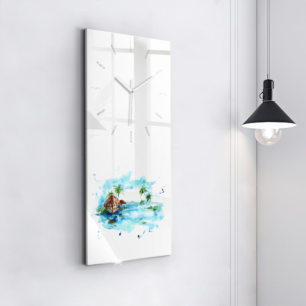 Vertikale Uhr Gemälde Wüsteninsel