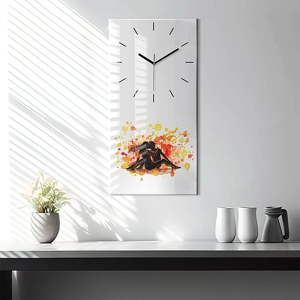 Vertikale Uhr mit motiv Liebe und ein verliebtes Paar