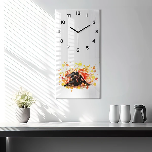 Vertikale Uhr mit motiv Liebe und ein verliebtes Paar