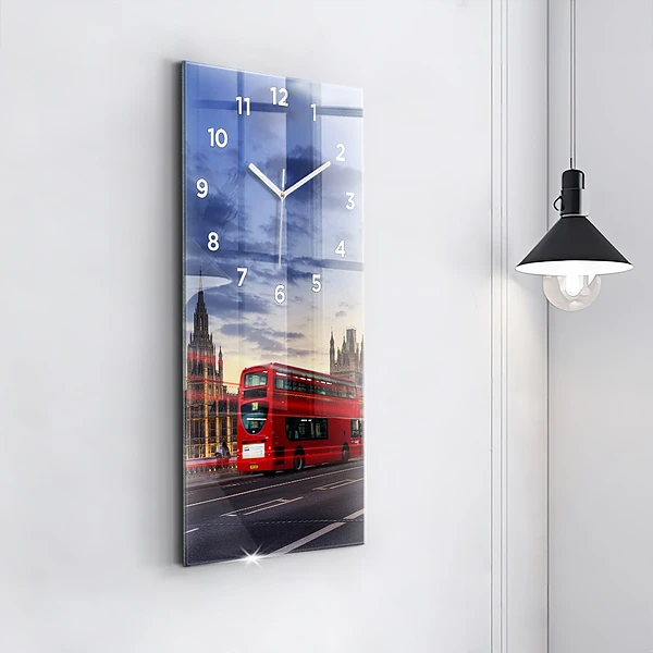 Vertikale Uhr mit motiv Roter Londoner Bus