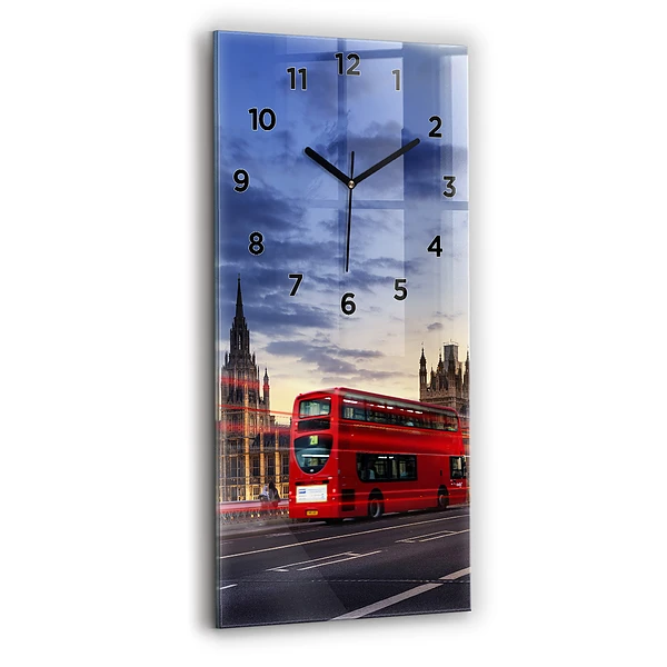 Vertikale Uhr mit motiv Roter Londoner Bus