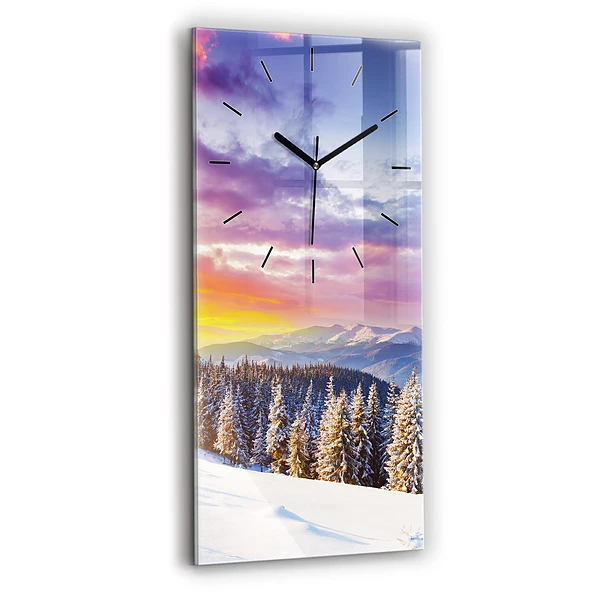 Vertikale Uhr mit motiv Winterliche Berglandschaft