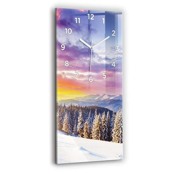 Vertikale Uhr mit motiv Winterliche Berglandschaft