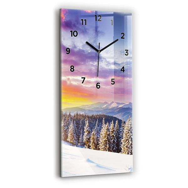 Vertikale Uhr mit motiv Winterliche Berglandschaft