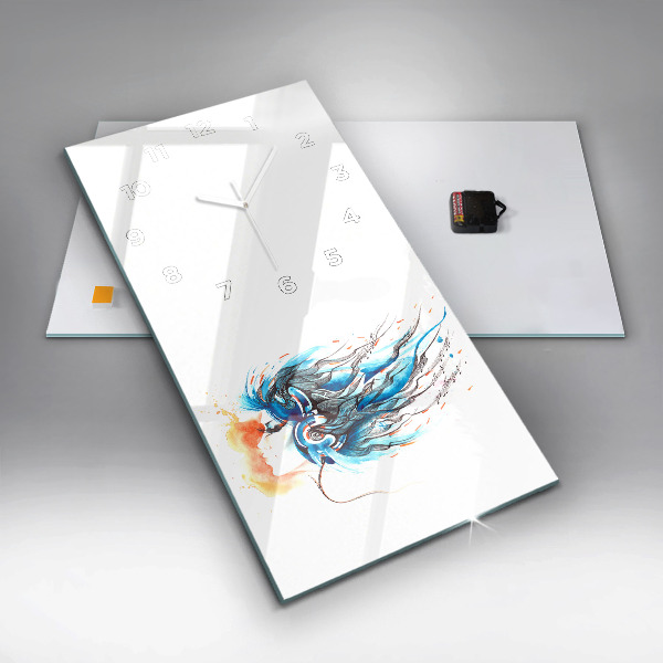 Vertikale Uhr mit motiv Illustration eines Kopfhörers