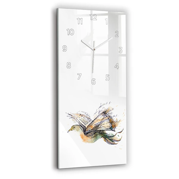 Vertikale Uhr mit motiv Vogel-Buch
