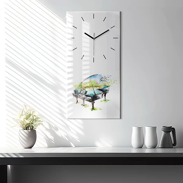 Vertikale Uhr mit motiv Illustration der 4 Jahreszeiten