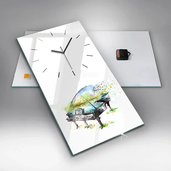 Vertikale Uhr mit motiv Illustration der 4 Jahreszeiten