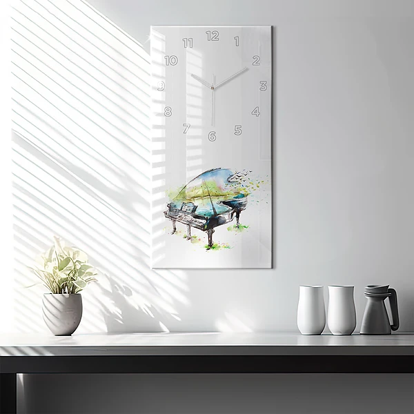 Vertikale Uhr mit motiv Illustration der 4 Jahreszeiten