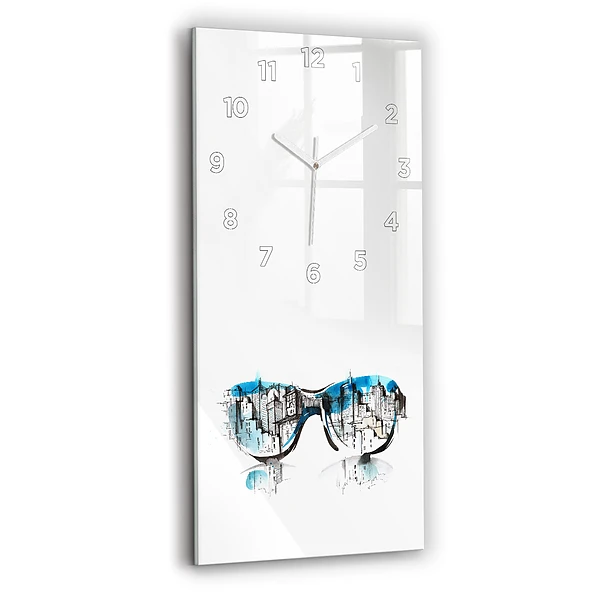 Vertikale Uhr mit motiv Die Stadt im Glas