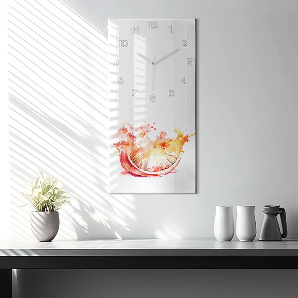Vertikale Uhr mit motiv Gemalte Orange