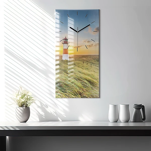 Vertikale Uhr mit motiv Leuchtturm