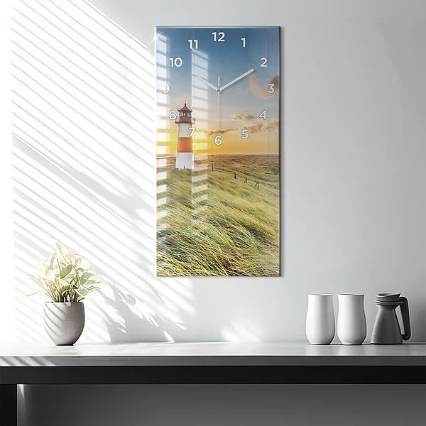 Vertikale Uhr mit motiv Leuchtturm