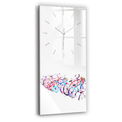 Vertikale Uhr mit motiv Farbige Stadtfahrräder