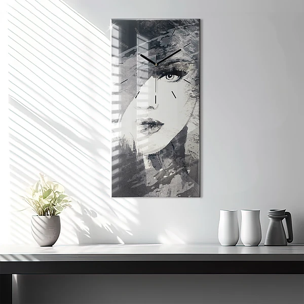 Vertikale Uhr Frau - Aquarell