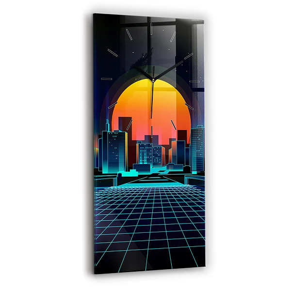 Vertikale Uhr Cyberspace Stadt