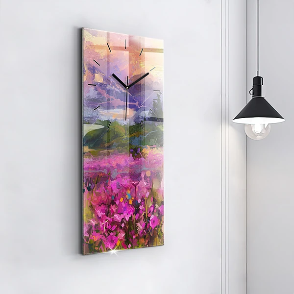 Vertikale Uhr Landschaft aus Natur und Blumen