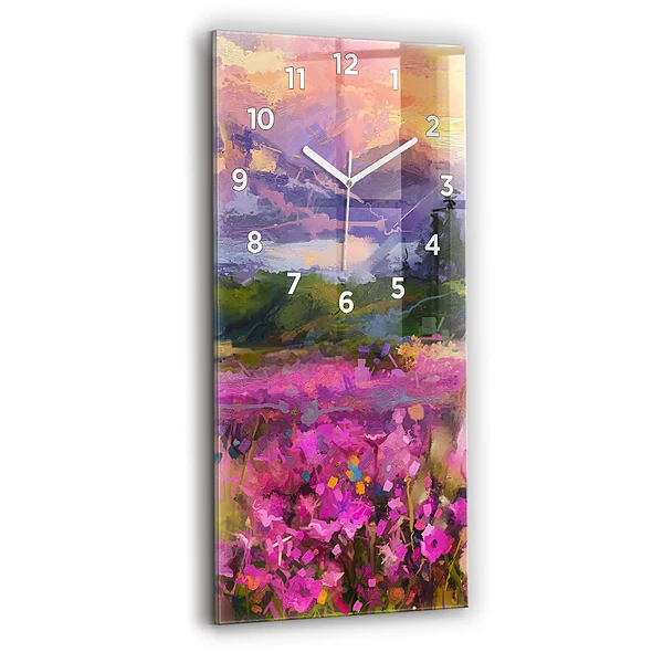 Vertikale Uhr Landschaft aus Natur und Blumen