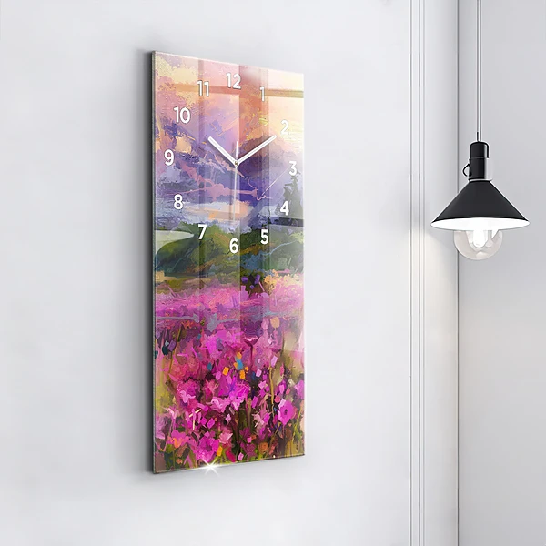 Vertikale Uhr Landschaft aus Natur und Blumen