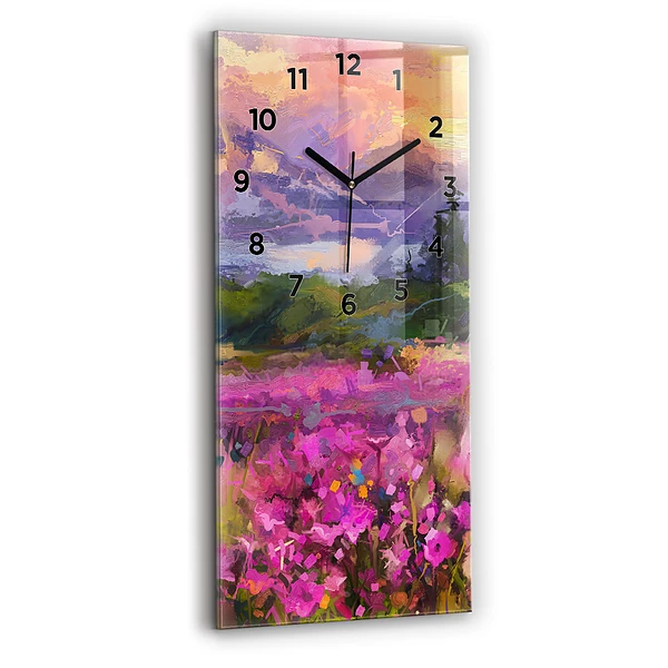 Vertikale Uhr Landschaft aus Natur und Blumen