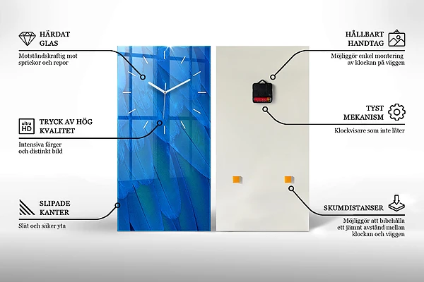 Vertikale Uhr mit motiv Abstrakter Mechanismus