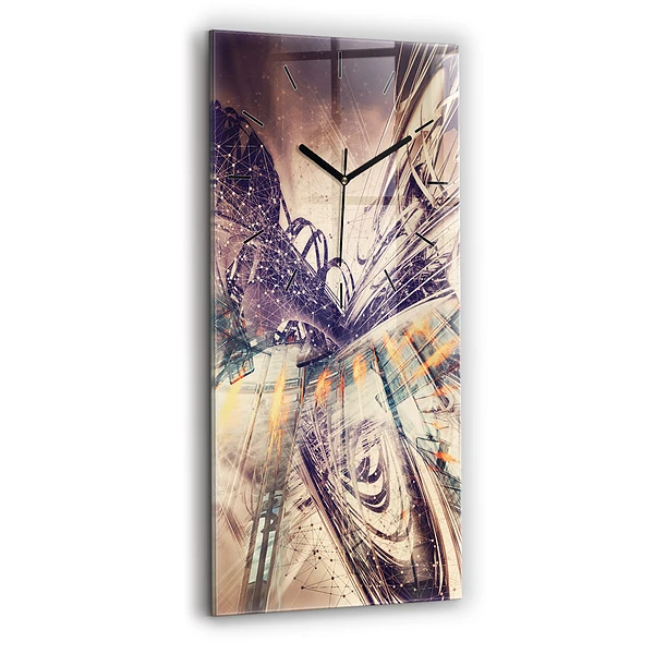 Vertikale Uhr mit motiv Abstrakter Mechanismus
