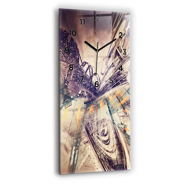Vertikale Uhr mit motiv Abstrakter Mechanismus