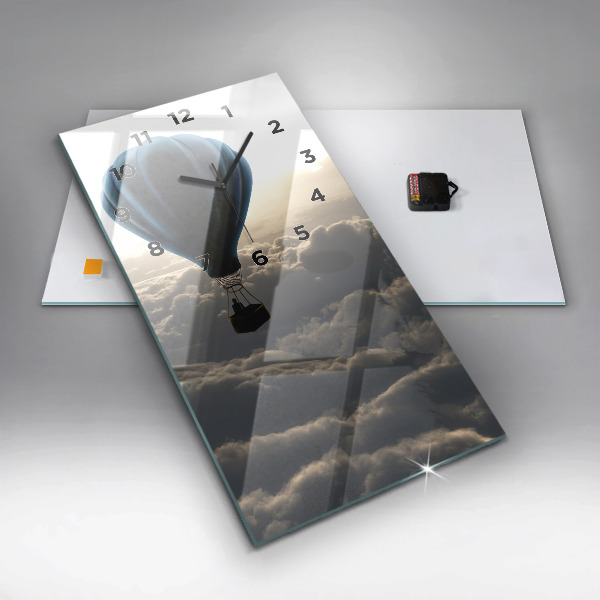 Vertikale Uhr mit motiv Luftballon am Himmel