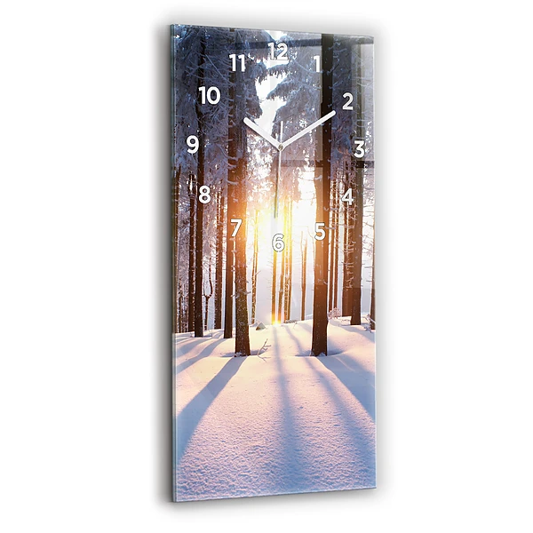 Vertikale Uhr mit motiv Sonnenuntergang Wald