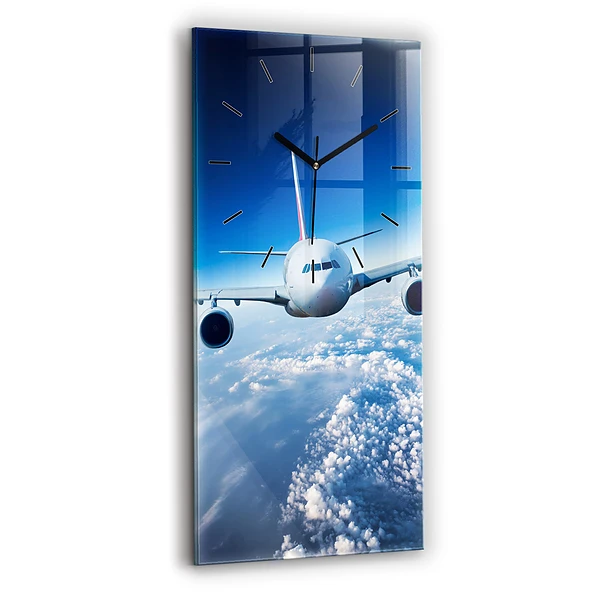 Vertikale Uhr mit motiv Flugzeug Wolken