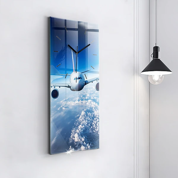 Vertikale Uhr mit motiv Flugzeug Wolken