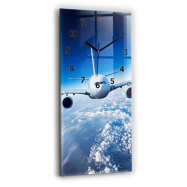 Vertikale Uhr mit motiv Flugzeug Wolken