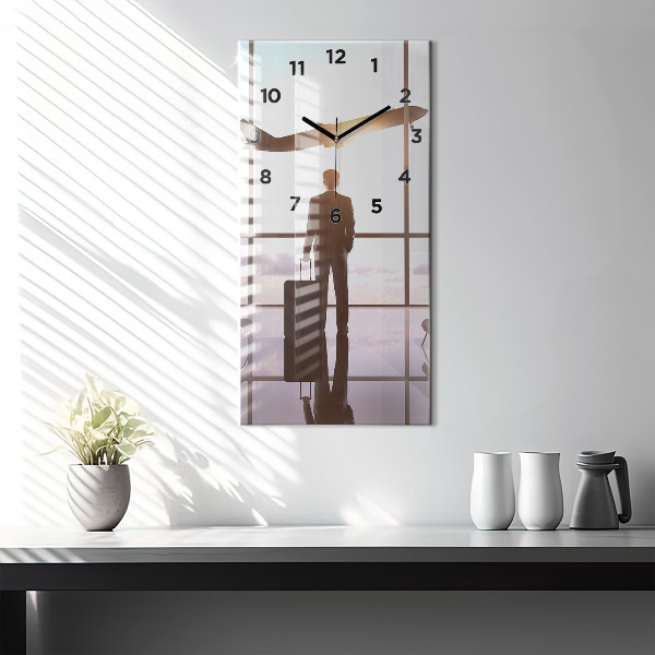 Vertikale Uhr Mann auf dem Flughafen